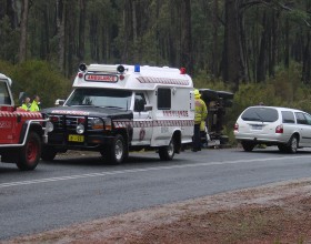 A Tourist bus falls into gorge