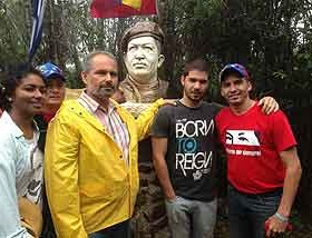 Bust of Hugo Chavez in Cuban Mountain