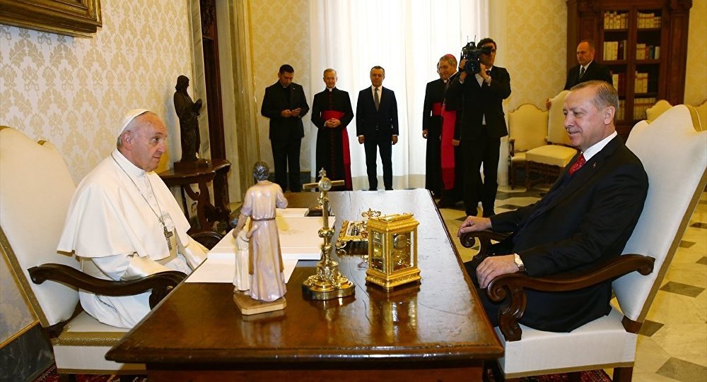 Turkish President Erdogan meets Pope Francis in Vatican City