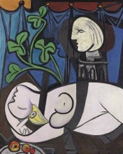 pablo picasso londra ciplak yesil yapraklar ve bust