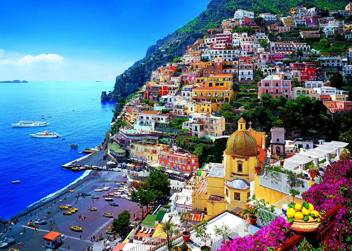 Positano Plajı İtalya 