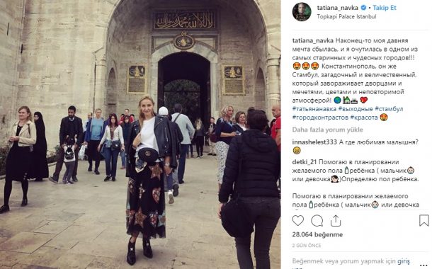 Dmitri Peskov ve eşi Tatyana Navka Topkapı, Dolmabahçe Sarayı ve Dilek Sütunu'nu gezdi