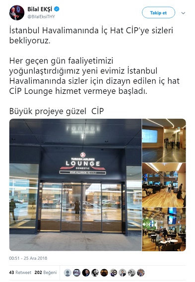 Bilal Ekşi CIP salonunu açıkladı