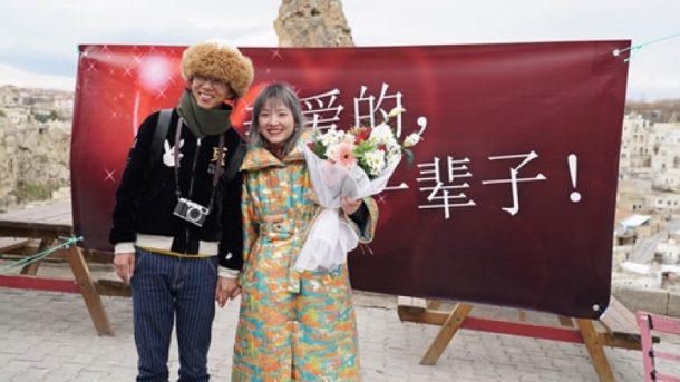 Çinli fenomen evlilik teklifi için Kapadokya'yı seçti!