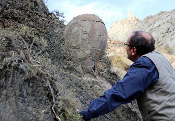 Erzurum'daki salyangozu andıran kayayı parçaladılar!