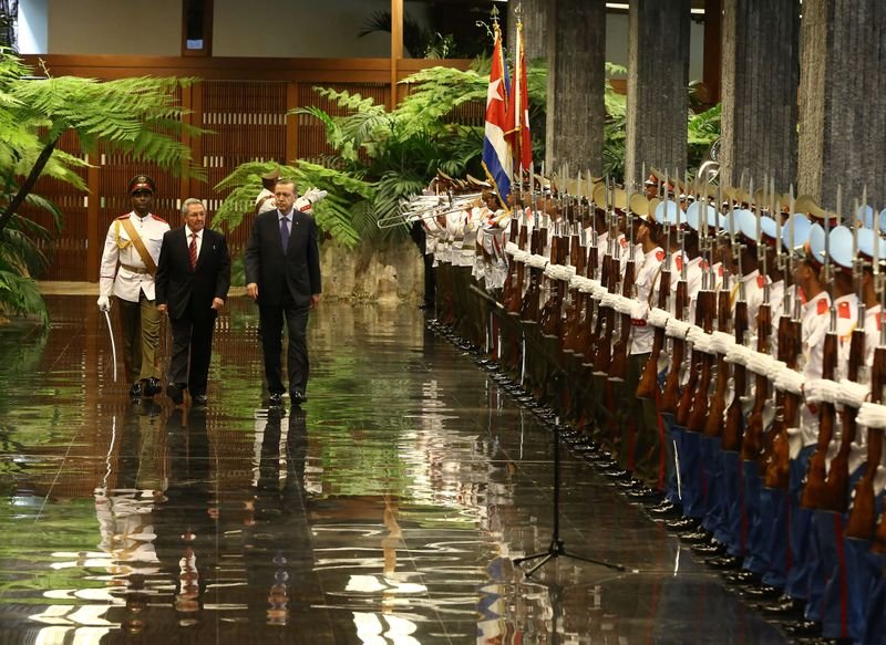 Turkish President Tayyip Erdogan arrived in Cuba's capital Havana