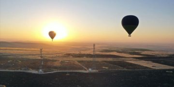 Hot air balloons dot Gobeklitepe’s skies