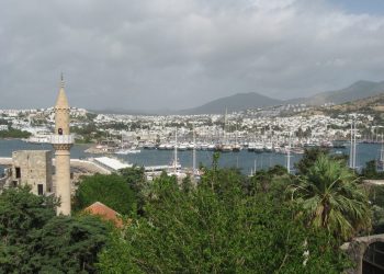 Bodrum harbour with the castle on the headland