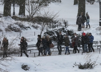 Central Park gölleri buz tuttu, turistlere gün doğdu