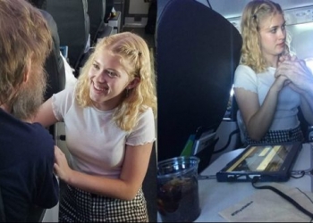 Küçük kız uçakta kör ve sağır yolcuya işaret dili ile yardım etti!