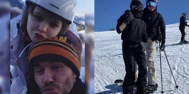 Victoria ve David Beckham çifti Saint Gervais'te kayağa doydu!