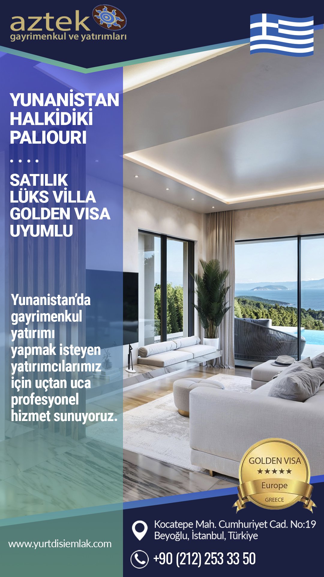 Yunanistan da Satılık Lüks Villa