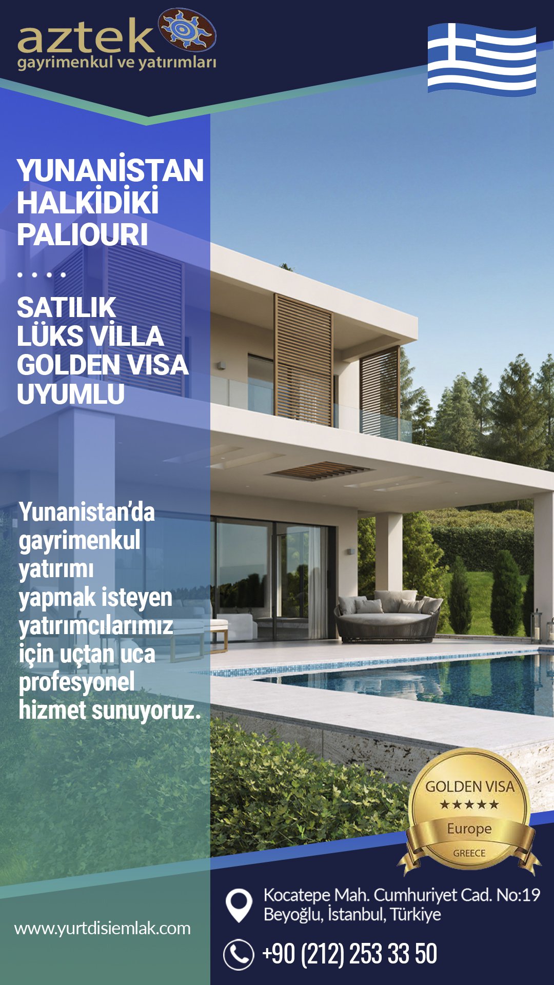 Yunanistan da Satılık Lüks Villa