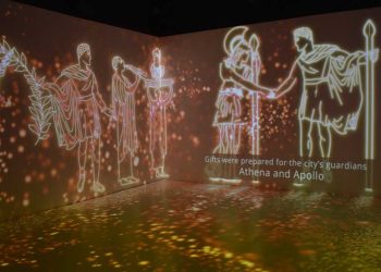 İmmersive room tekniğiyle hazırladığı video uygulamasıyla Side Antik Kenti, ziyaretçilere binlerce yıl öncesine yolculuk imkânı sunuyor.